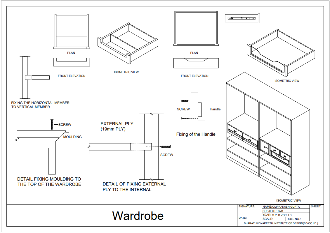 Cabinet technical drawing