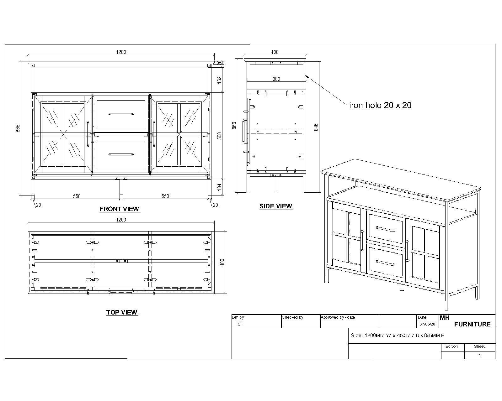 Joinery technical drawing