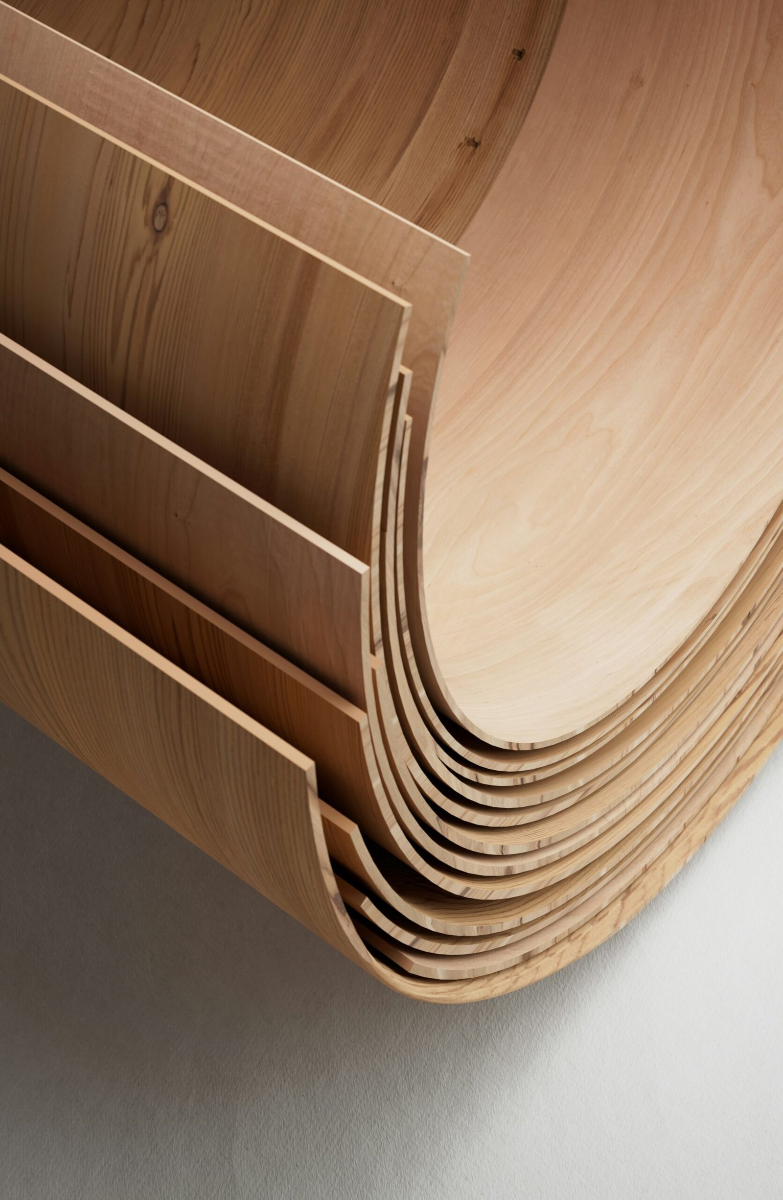 Curved wood material detail